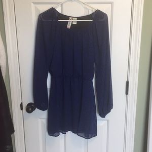 Blue/black long sleeve dress